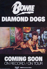 thumbnail link to original David Bowie US Diamond Dogs tour and album promo poster.