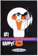 thumbnail link to original Stiff poster proof Elvis Costello Get Happy Barney Bubbles design