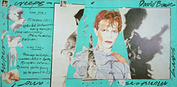thumbnail link to original David Bowie Scary Monsters large RCA in-store display, blue version.