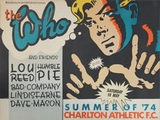 thumbnail link to original The Who 1974 Charlton F.C. concert poster