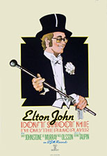 thumbnail link to original DJM promo poster Elton John, Don't Shoot me I'm only the Piano Player
