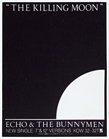 thumbnail link to original 1984 Echo and the Bunnymen Killing Moon WEA promo poster
