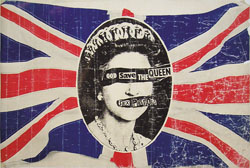 thumbnail link to original 1977 Virgin promo poster Sex Pistols God Save the Queen Rat Scabies collection