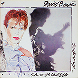 thumbnail link to original David Bowie Scary Monsters smaller in-store card flat display.
