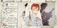 thumbnail link to original David Bowie Scary Monsters in-store card display, complete album artwork.