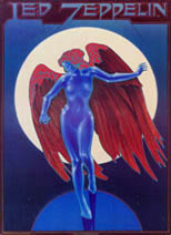 thumbnail link to original 1977 Stanley Mouse Led Zeppelin Blue Angel Portal poster.