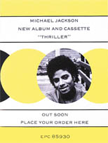 thumbnail link to original 1982 Epic Records UK advance promo poster Michael Jackson Thriller